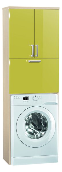Vysoká kúpeľňová skrinka nad práčku K21 farba korpusu: Agát, farba dvierok: Lemon lesk