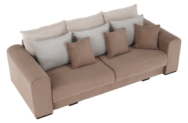 KONDELA Extra priestranná pohovka, svetlohnedá/béžová/krémová, GILEN BIG SOFA