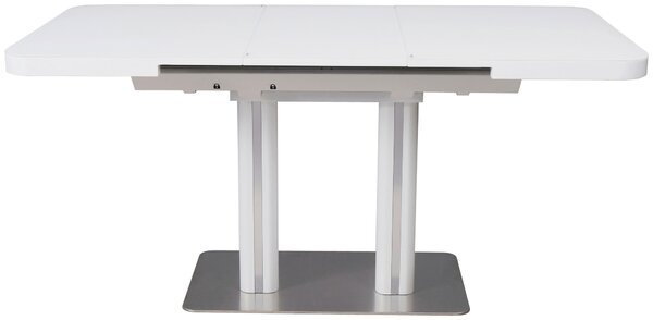 JEDÁLENSKÝ STÔL, biela, farba ušľachtilej ocele, 120-160/80/76 cm Hom`in - Stoly