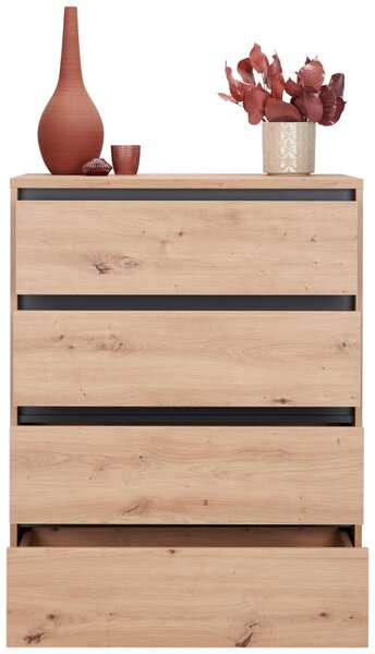 KOMODA, antracitová, farba duba, 80/103/48 cm Carryhome - Komody