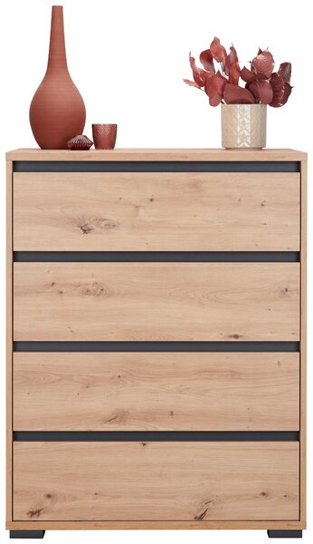 KOMODA, antracitová, farba duba, 80/103/48 cm Carryhome - Komody