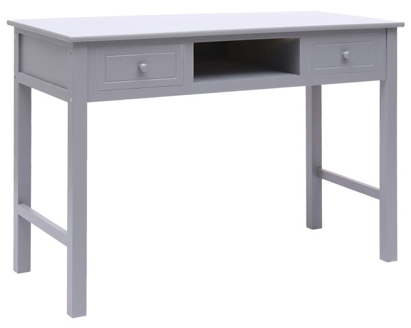 Písací stôl sivý 110x45x76 cm drevený