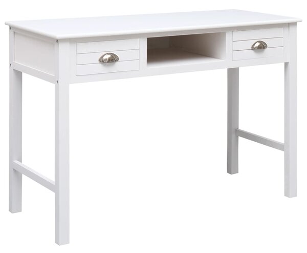 Písací stôl biely 110x45x76 cm drevený