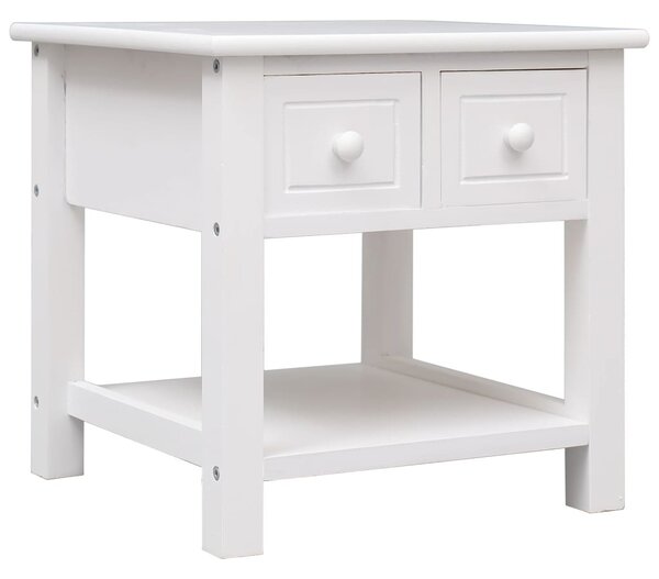 Príručný stolík biely 40x40x40 cm drevo paulovnie