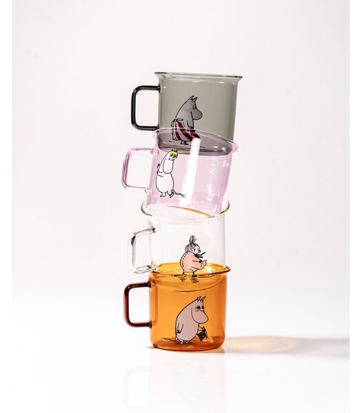 Muurla Sklenený hrnček Little My 0,35l, číry