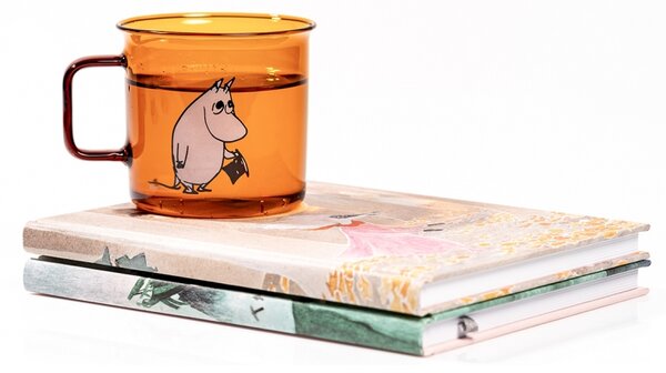 Muurla Sklenený hrnček Moominpappa 0,35l, jantárový