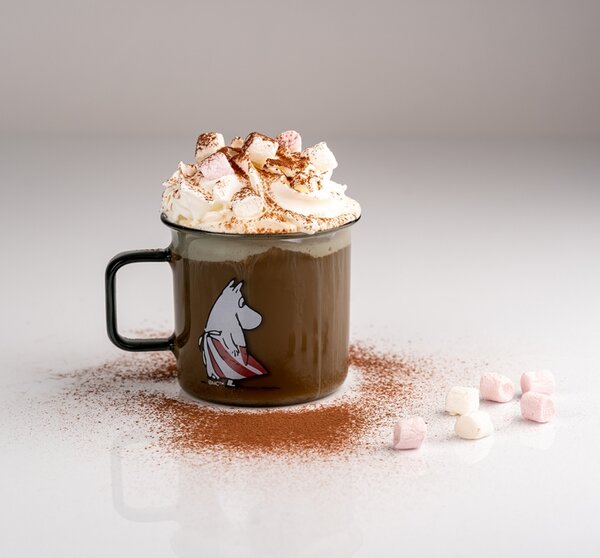 Muurla Sklenený hrnček Moominmamma 0,35l, sivý