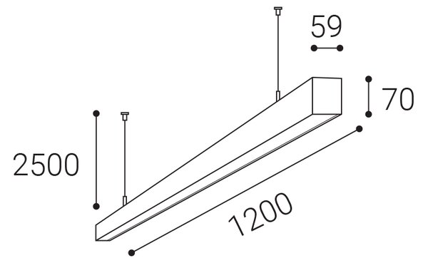 Závesné svietidlo Noli II P-Z 120 biela