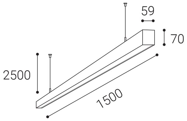 Závesné svietidlo Noli II P-Z 150 biela
