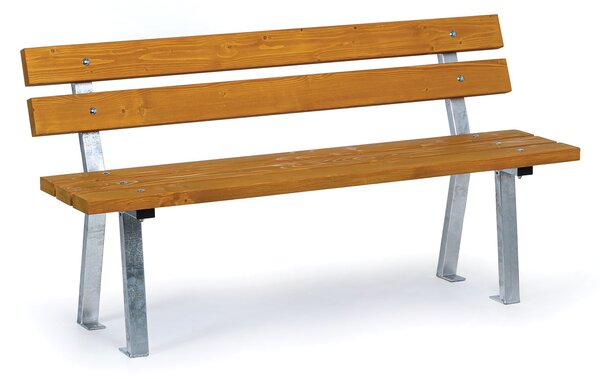Vonkajšia lavička WOODY s operadlom 1+1 ZADARMO, zinková, 1500 mm, limba