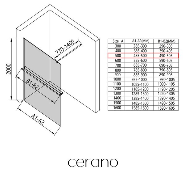 CERANO - Sprchová zástena Walk-in Onyx Round Ľ/P - 8 mm + polička / držiak na uteráky - okrúhla vzpera - čierna matná, bronzové sklo - 50x200 cm