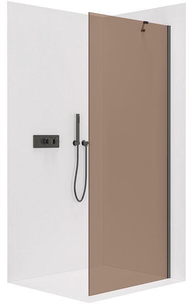 CERANO - Sprchová zástena Walk-in Onyx YL/P - 8 mm - čierna matná, bronzové sklo - 50x200 cm