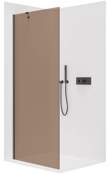 CERANO - Sprchová zástena Walk-in Onyx YL/P - 8 mm - čierna matná, bronzové sklo - 50x200 cm