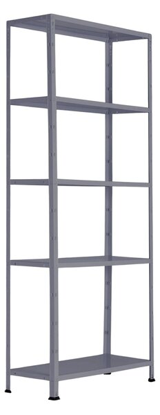 Policový regál 1760x750x300 mm, 5 políc, nosnosť police 75 kg, RAL 7031