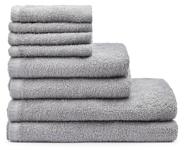 Sivé rýchloschnúce/froté bavlnené uteráky a osušky v súprave 8 ks Quick Dry – Catherine Lansfield
