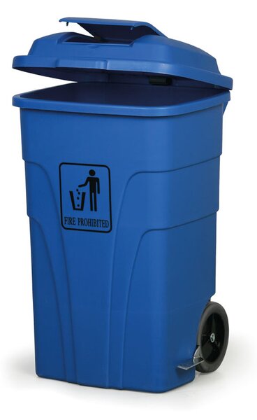 Plastový odpadkový kôš na kolieskach kôš, 120 l, modrý