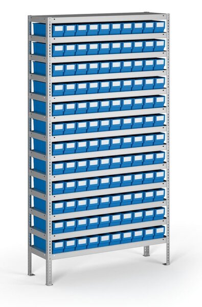 Regál s plastovými boxmi ShelfBox, 2000 x 1000 x 300 mm, 120x box A