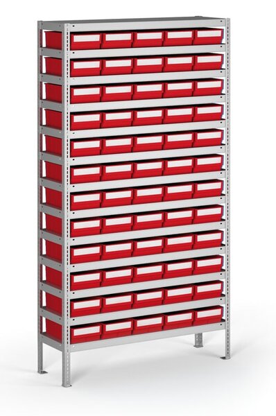 Regál s plastovými boxmi ShelfBox, 2000 x 1000 x 500 mm, 60x box F