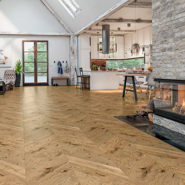 Artisan Chevron Dub Champagne Country Sivo Béžový Krt Mat Lak 4mV