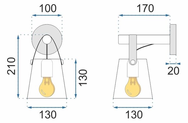 TooLight Nástenná lampa AMELIA biela