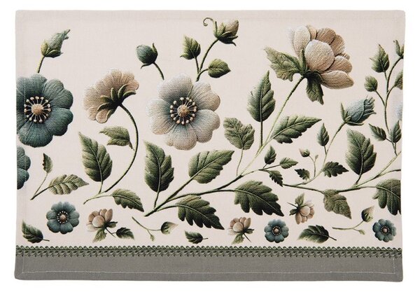 6ks béžové bavlnené prestieranie s kvetmi Gently Blooming - 48*35 cm - Clayre & Eef