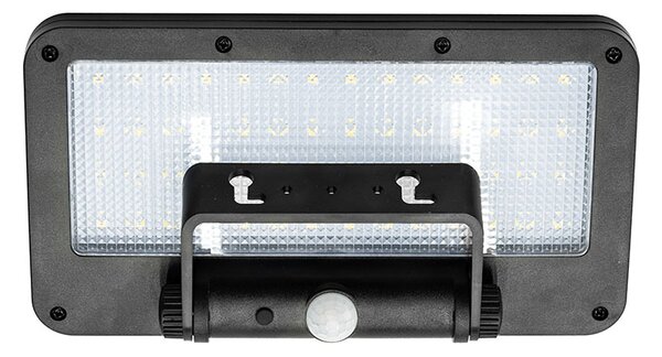 SOLIGHT LED solárne osvetlenie so senzorom 5W 500lm 4000K Li-Ion, čierna
