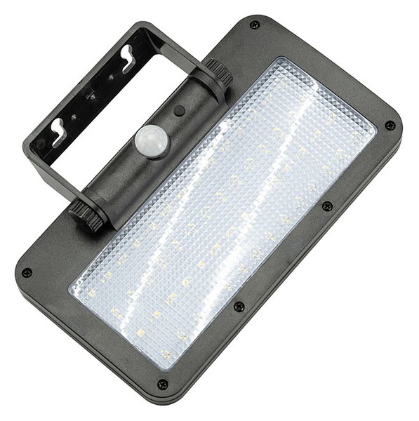 SOLIGHT LED solárne osvetlenie so senzorom 5W 500lm 4000K Li-Ion, čierna