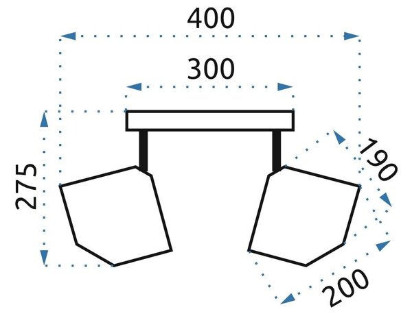 TooLight Stropné svietidlo Plafon Triple čierne