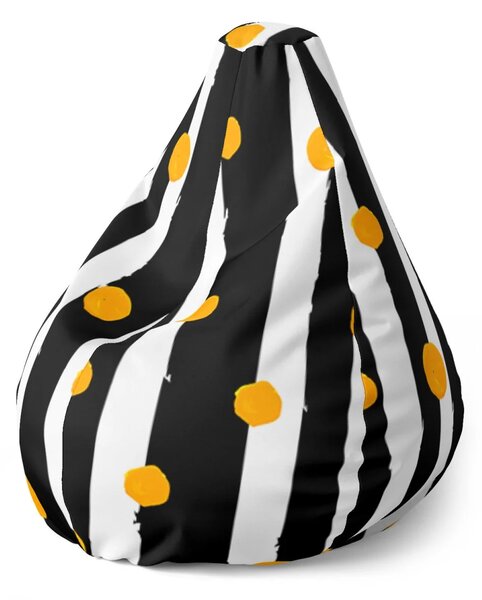 Sablio Sedací vak Pear Pruhy a bodky - 70 x 95 x 15 cm