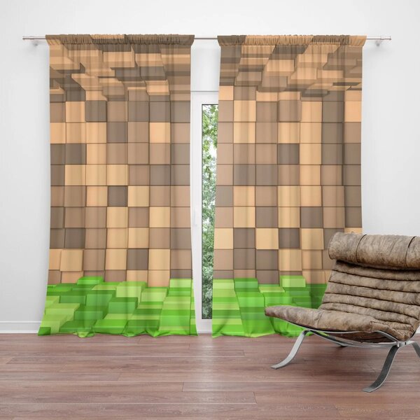 Sablio Záves Blocks 3D: 2ks 140x160cm - 60 mm - ceruzkové riasenie