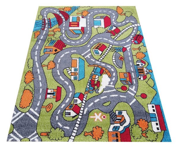Farebný koberec do detskej izby na hranie Ulica Rozmer: 120x170 cm