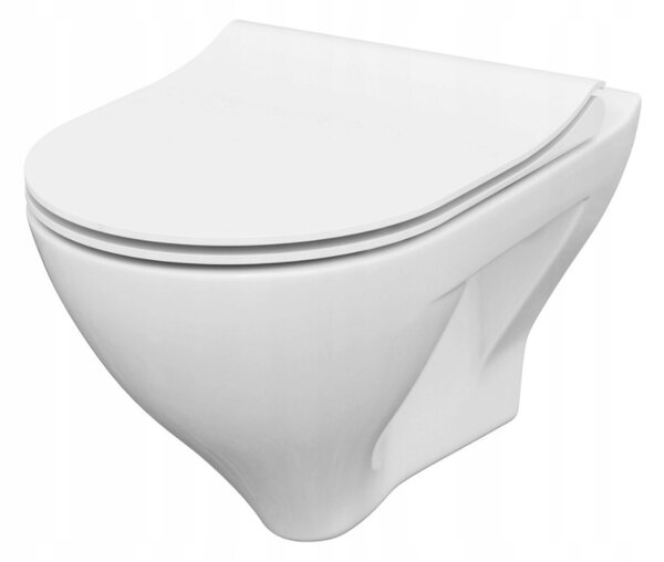 Cersanit Mille - závesná wc misa CleanOn so SLIM pomaly padajúcim sedátkom z duroplastu, SET B291, biela, S701-453
