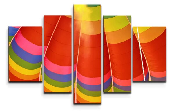 Sablio Obraz - 5-dílný Teplovzdušný balón - 125x90 cm