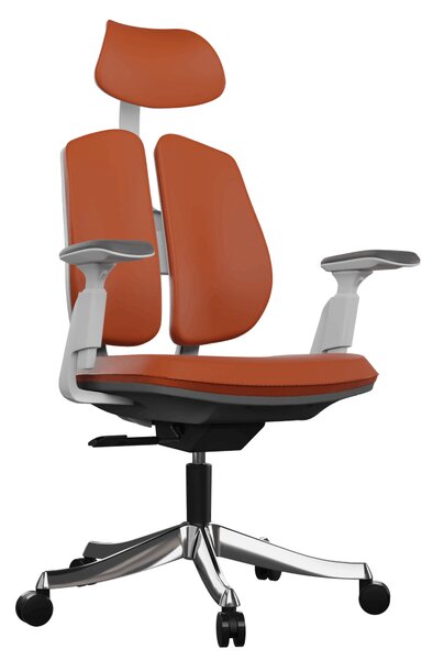 Ergonomická kancelárska stolička Liftor Active, oranžová (pravá koža)