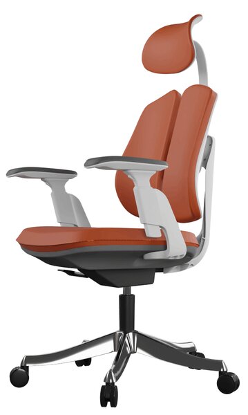 Ergonomická kancelárska stolička Liftor Active, oranžová (pravá koža)