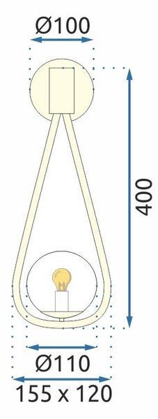 TooLight Nástenné svietidlo Ball 40 cm zlaté
