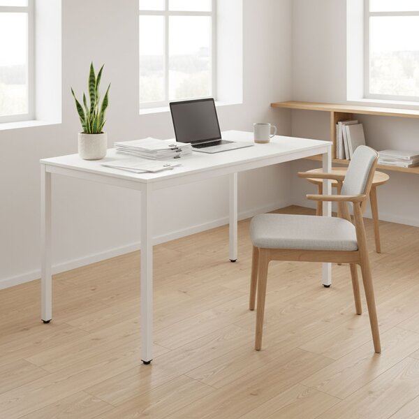 ModernHome Jedálenský kuchynský stôl pre 4-5 osôb počítačový stôl 120x60 cm biely
