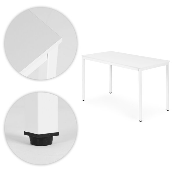 ModernHome Jedálenský kuchynský stôl pre 4-5 osôb počítačový stôl 120x60 cm biely