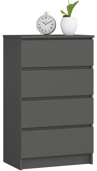 Komoda K60 4SZ grafitová / sivá