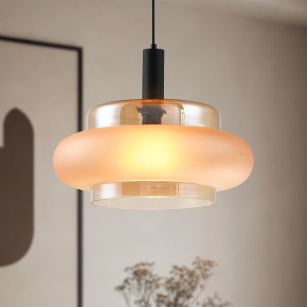 Luster na lanku BRIZI 1xE27/40W/230V béžová/dymová