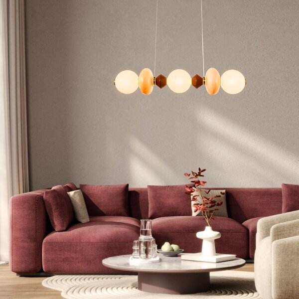LED luster s lankom FLORES LED/20W/230V zlatá/oranžová/hnedá