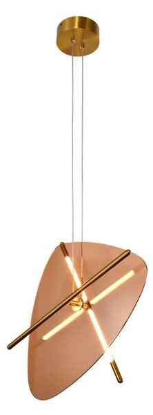 LED Luster na lanku RELAX LED/15W/230V zlatá/dýmová hnedá