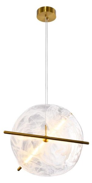 LED Luster na lanku RELAX LED/15W/230V zlatý/biely