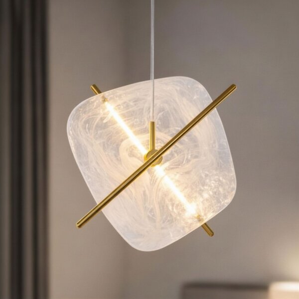 LED luster na lanku RELAX LED/15W/230V zlatá/biela