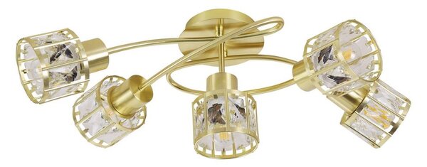 Prisadený luster ZAHARA 5xE27/10W/230V zlatý
