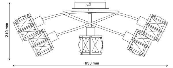 Prisadený luster ZAHARA 5xE27/10W/230V čierna