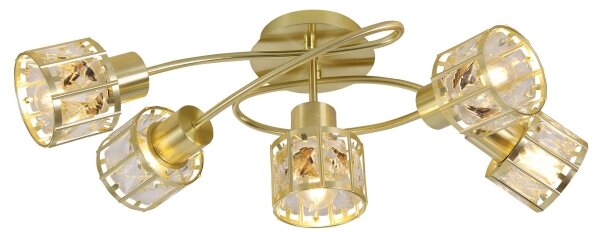 Prisadený luster ZAHARA 5xE27/10W/230V zlatý