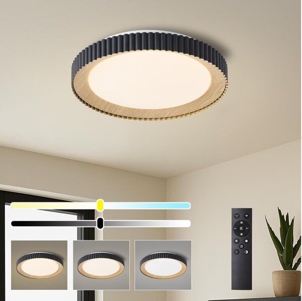 Brilagi - stmievateľné LED stropné svietidlo NEXO LED/48W/230V 3000-6000K čierne, priemer 43 cm, s diaľkovým ovládaním