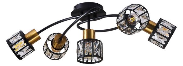Prisadený luster ZAHARA 5xE27/10W/230V čierna