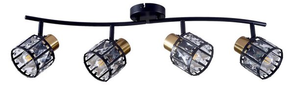 Prisadený luster ZAHARA 4xE27/10W/230V čierny